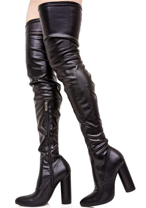 00 (17) Journee Collection Trill Wide Calf Thigh High Boot 89. . Leather thigh high boots